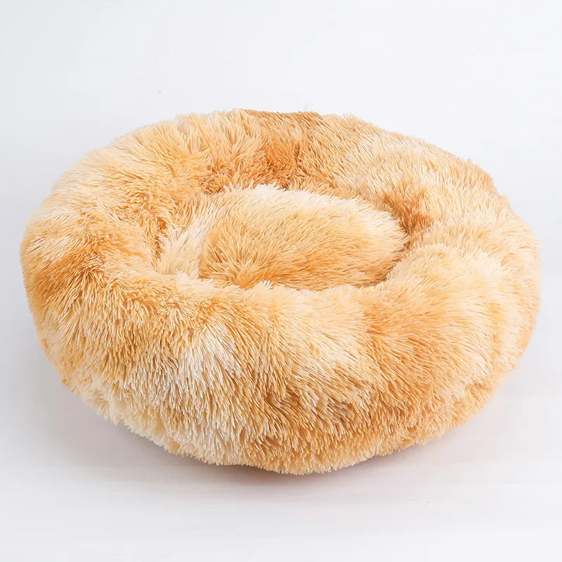 Cat Beds Washable Soft Pet Kennel Winter Thickened Warm Donut Round Pet Plush Nest Comfortable Sleeping Cat Bed Supplies