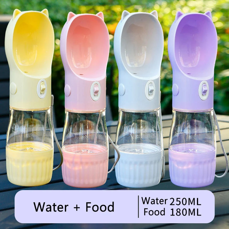 Dog Water Bottle Portable Puppy Drinking Food Feeder For Small Medium Dogs Cats Outdoor Leak Proof Corgi Beagle Pet Supplies