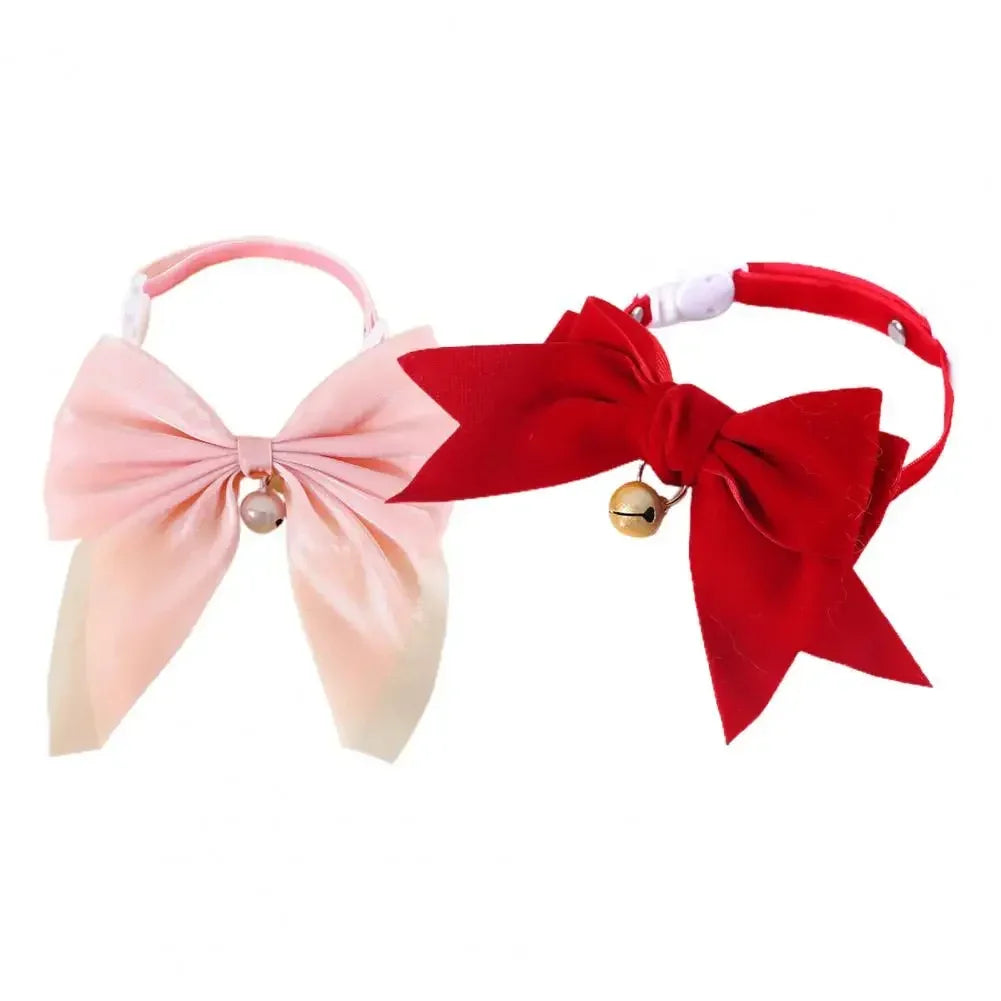 Pet Collar Exquisite Comfortable Decorative Pet Kitten Cat Velvet Bowknot Neck Circle Neck Bow Pet Accessories