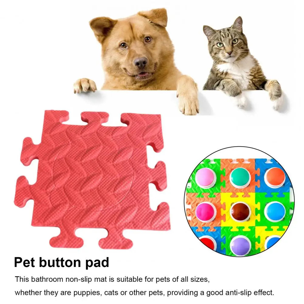 Pet Button Pad Pet Communication Mat for Bathrooms Home Anti-slip Dog Play Floor Mat with Speaking Buttons Foam Carpet for Pets