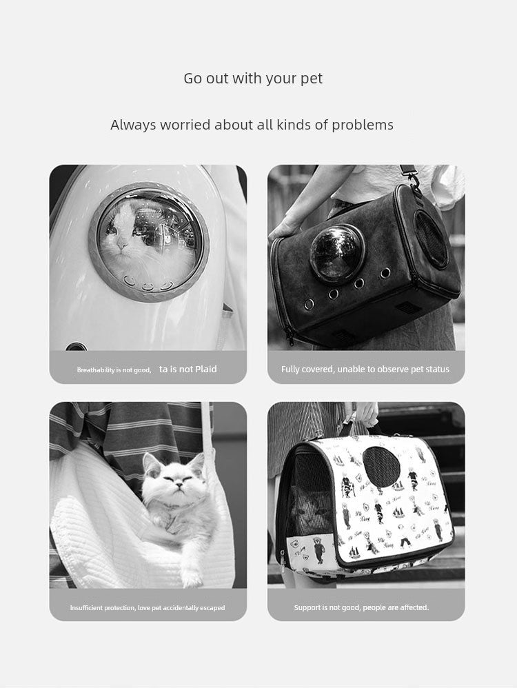 Portable Large Capacity Double-Shoulder Cute Anti-Stress Cat Bag