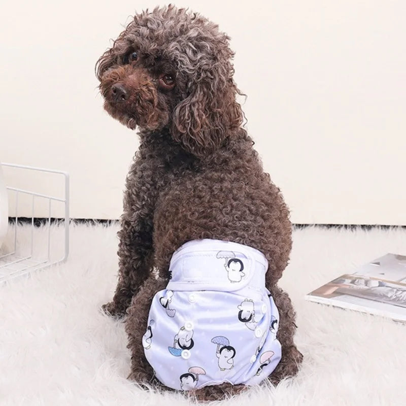 Washable Female Dog Diapers Reusable Dog Panties Menstruation Pet Physiological Safety Pants Adjustable Cat Diapers Pet Supplies