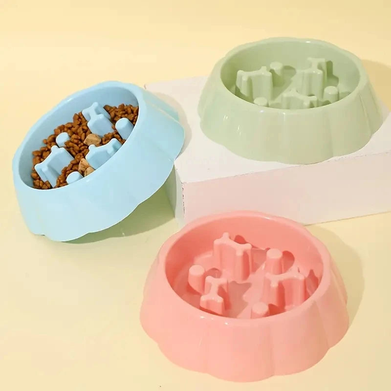 Anti-Choking Slow Feeder Dog Bowls, 1Pcs Set - Non-Slip, DurablePlastic Food & Water Dishes For Small To Medium Dogs