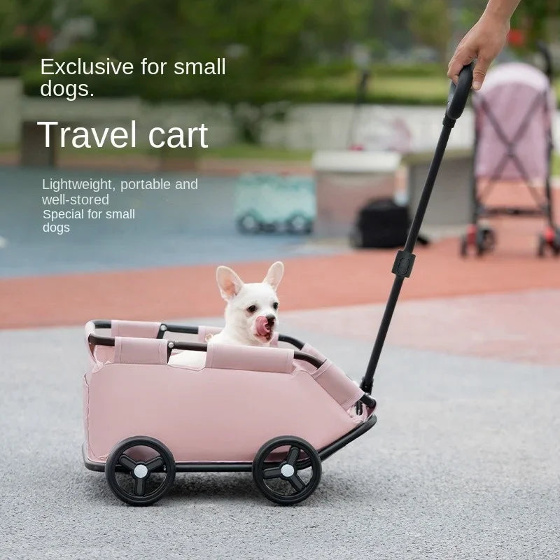 4 Wheels lightweight Folding Dog Teddy Stroller Dog Cat Pet Stroller for Travelling Shopping Walking Playing for Small Dogs Cats