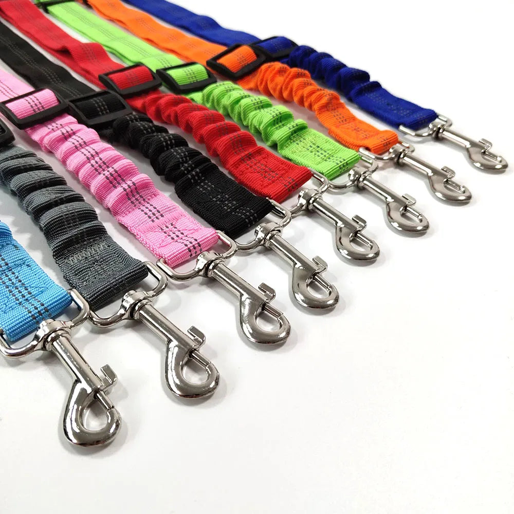 Pet Dog Car Seat Belt Retractable Buffer Elastic Reflective Safety Traction Rope Dog Leash Harness Dogs Dog Accessories Supplies