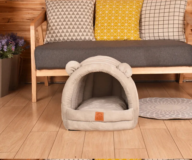 Super Soft Dog Round Cat Deep Sleep Comfort In Winter Warm Sleeping Tent Cozy Cave Mat Portable Indoor Cat Bed for Cats