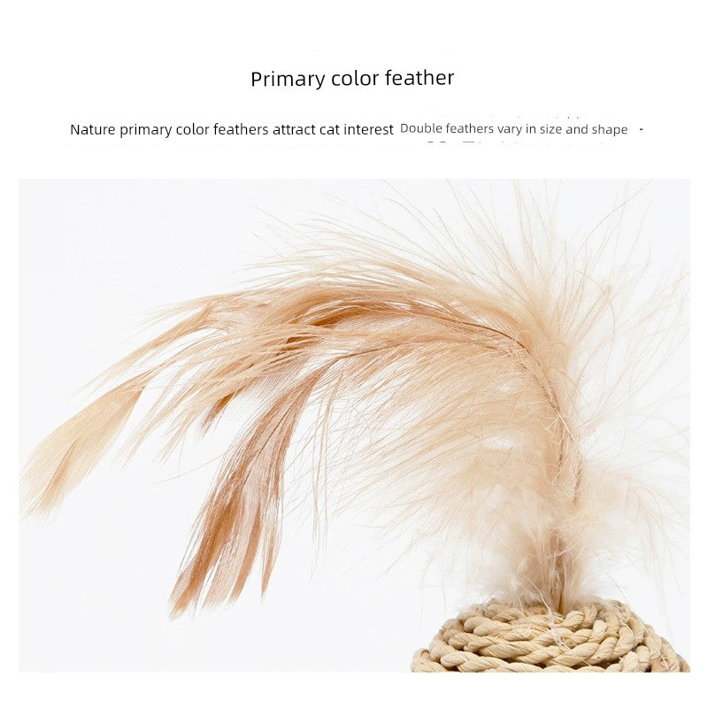 Pet Toy Rattan Sound Bell Ball Feather Toy Ball Cat Vine Bal Chasing and Running Funny Cat Toy Cat Self-Hi Play