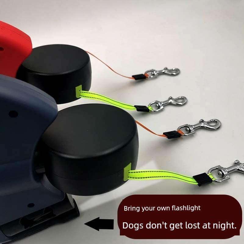 Automatic Double-Headed Telescopic Dog Chain Two-in-One Hand Holding Rope