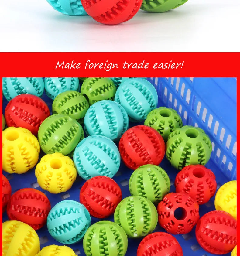 Silicone Pet Dog Toy Ball Interactive Bite-resistant Chew Toy for Small Dogs Tooth Cleaning Elasticity Ball Pet Products 5/6/7cm