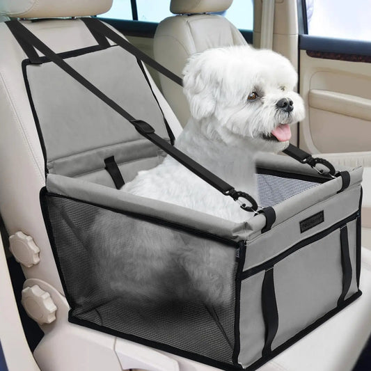 Dog Car Seat Foldable Dog Car Booster Seat Waterproof Breathable Oxford Travel Bag for Small and Medium Dogs Puppies and Pets