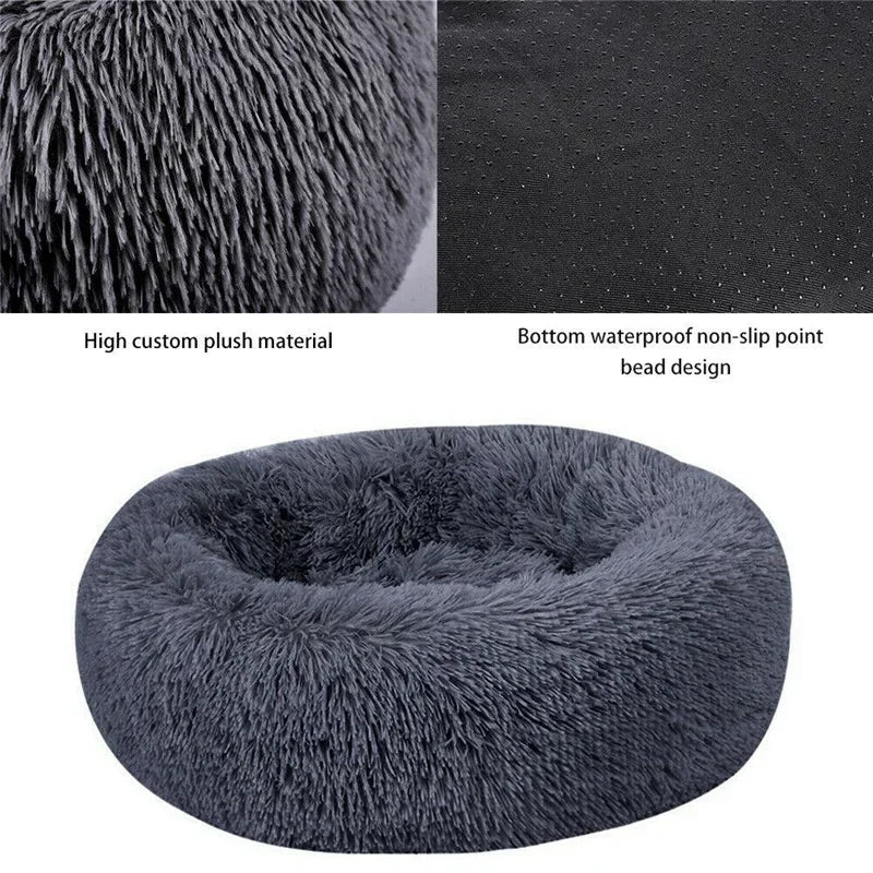 Plush Pet Bed Large Dogs Cats Soothing Round Mat Cozy Sleeping Pad Small Medium Animals Soft Cushion House 2024 New