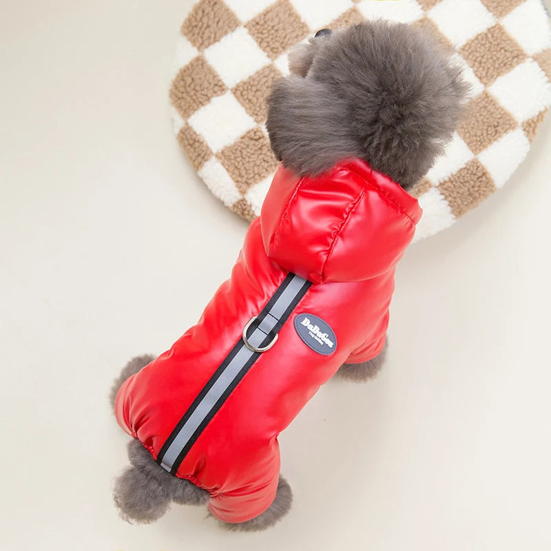 Padded Winter Puppy Onesie Waterproof Boy Dog Clothes for Small Dogs Warm Shih Tzu Down Jacket Chihuahua Jumpsuit Yorkie Costume