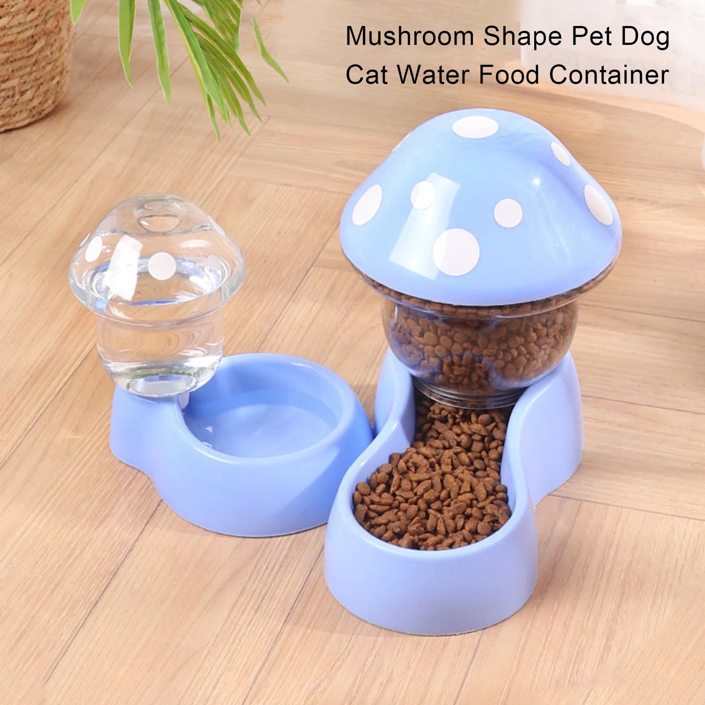 1 Set Cat Water Feeder Auto Replenishment Large Capacity Mushroom Shape Pet Dog Cat Water Food Container Pet Supplies