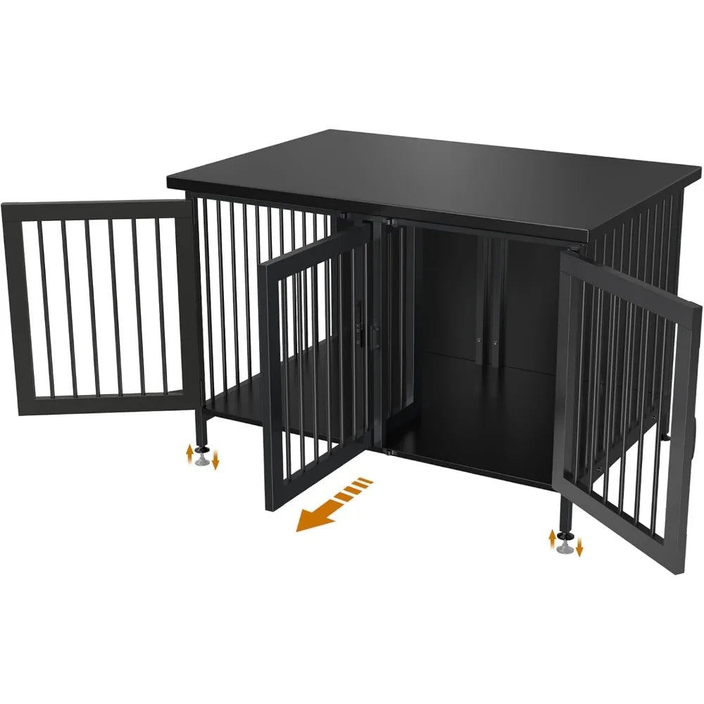 Cage double pour chien avec séparateur pour 2 petits chiens ou 1 chien, cage d'intérieur pour chenil avec panneau amovible (dimensions intérieures : 36,2 po l x 24,5 po P x 21 po H)