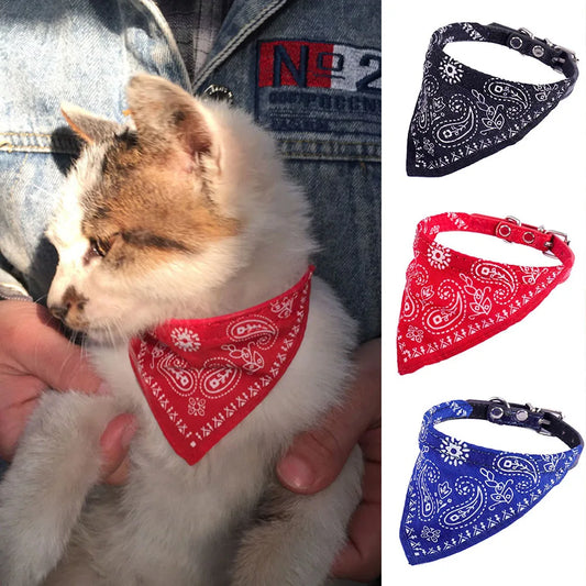 Collar tipo bandana para gatos, bufanda para cachorros, collar para perros, pañuelo para el cuello con hebilla ajustable para gatos, mascotas pequeñas, collares para gatitos, carpeta triangular