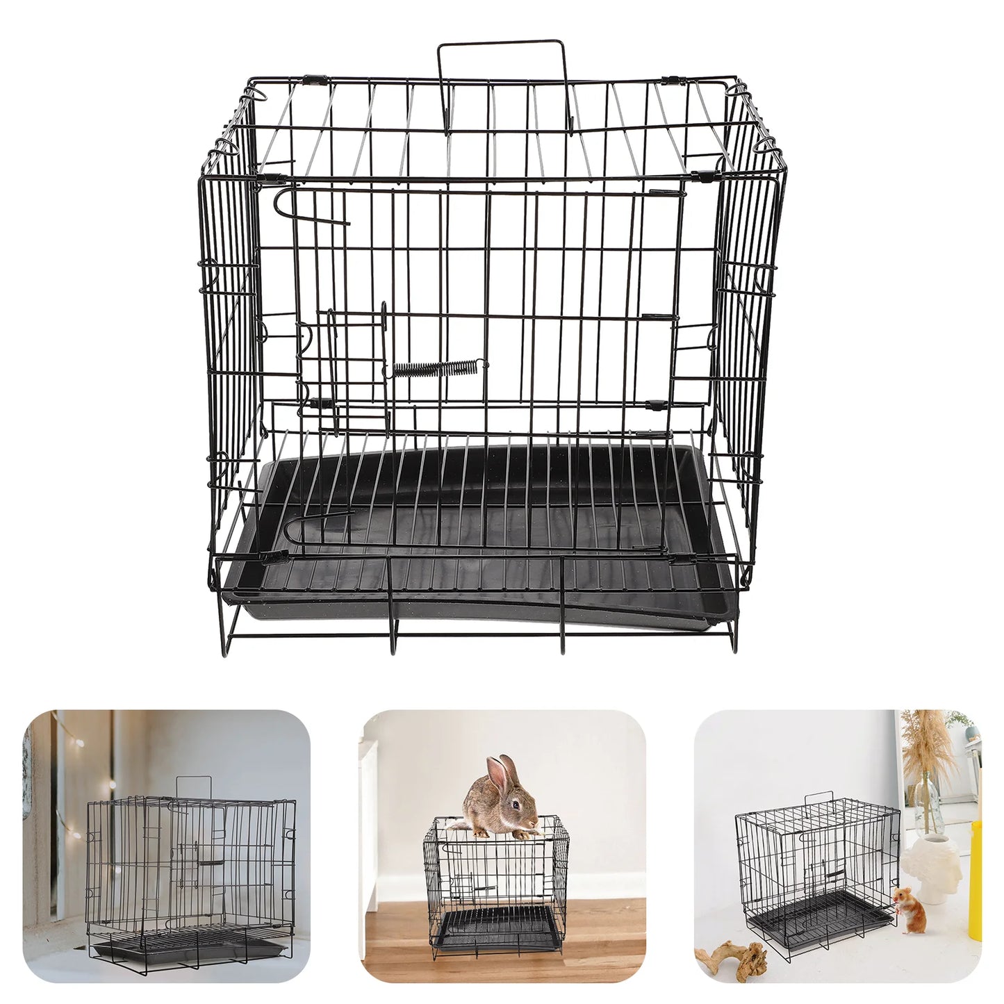 Folding Dog Cage Iron Pet Crate Metal Kennel Small Big Wire Baby Travel Large Portable Fence