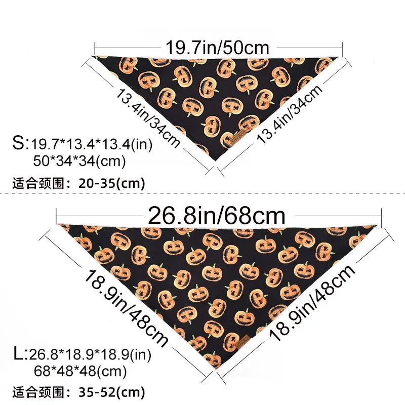 Dog Pet Triangle Towel Halloween Party Dog Bandana Adjustable Pet Scarf Bib For Dogs Pet Dog Grooming Accessories