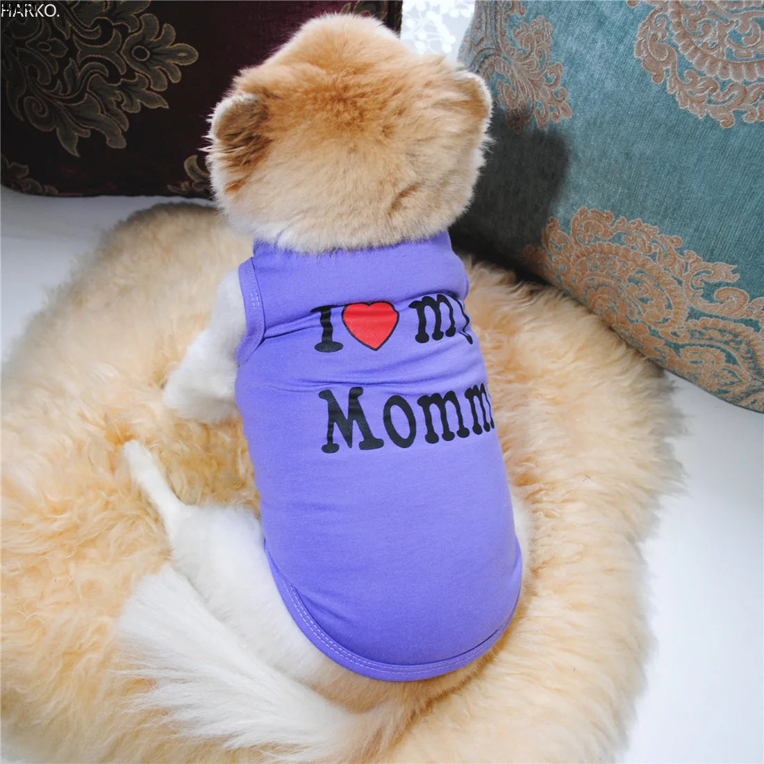 T-shirt d'été imprimé mignon pour animaux de compagnie, vêtements pour chiots, chiens, chats, gilet en coton, vêtements pour carlins, costumes pour chiens, vêtements pour petits chiens