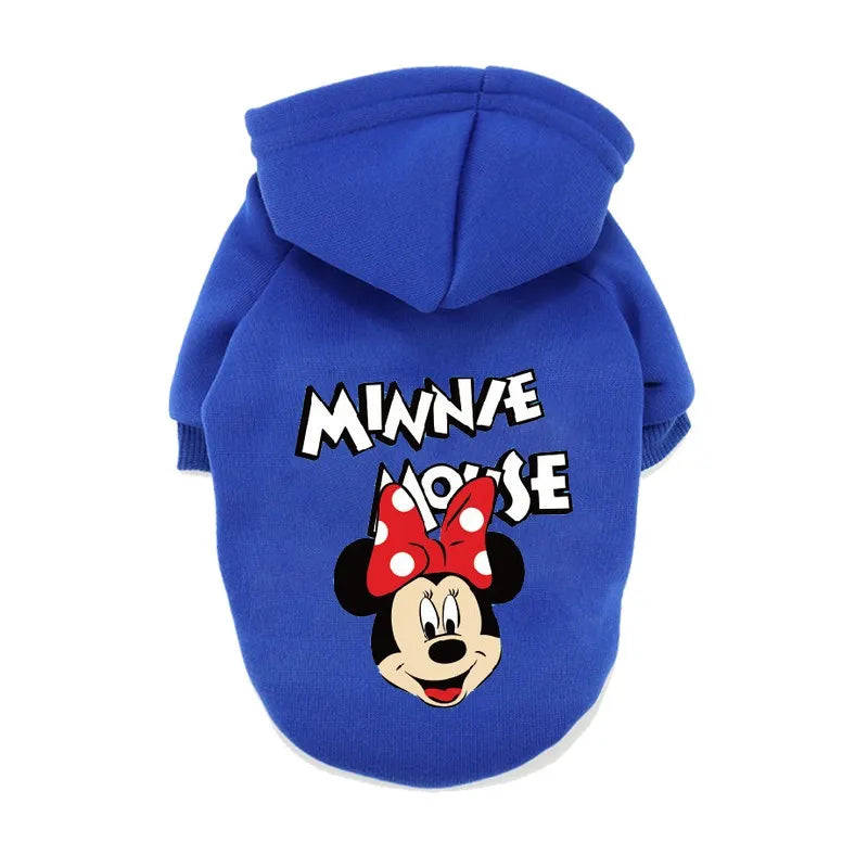 2024 New Disney Pet Dog Clothes Minnie Mouse Hoodie Companion Cozy Puppy Small Medium Dog Sweatshirt French Chihuahua Pug S-xxl