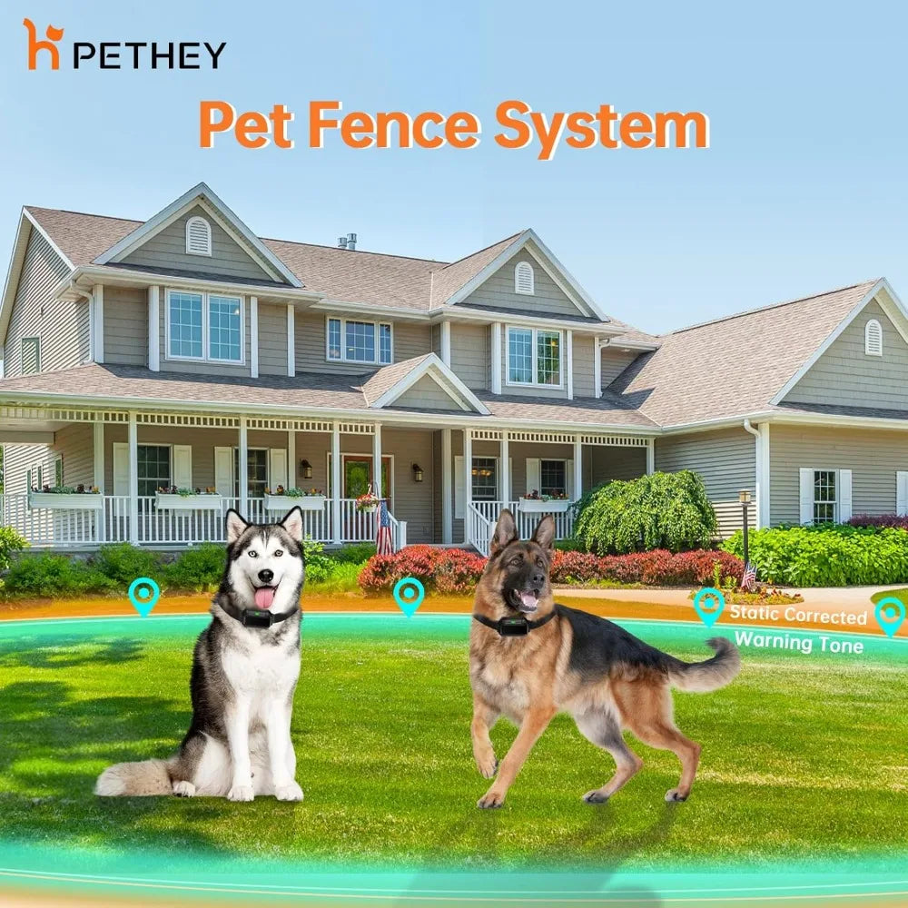 Wireless Dog Fence System, Indoor & Outdoor Use, 1 Acre High-Precision Radar Electric Dog Fence, Real-time Monitoring