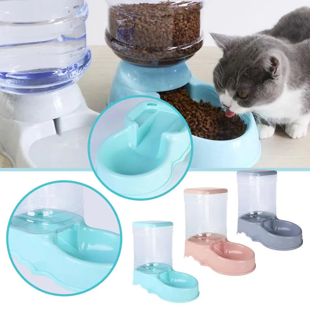 1pcs Pet Automatic Feeder Drinking Bowl Bowl Bowl 3.8l Dog Capacity Large Bucket Food Storage Pet Combination Suppl U2w3