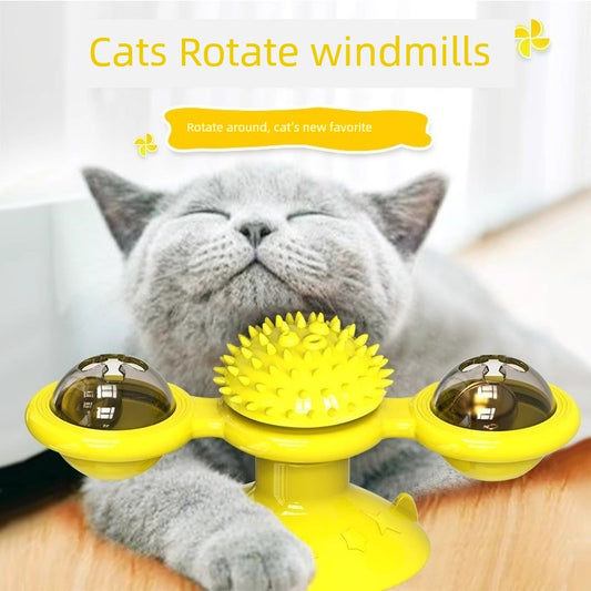 Cat Toy Self-Hi Relieving Stuffy Pet Turntable Cat Teaser Tumbler Windmill Supplies Kitty Toy Cat Toy