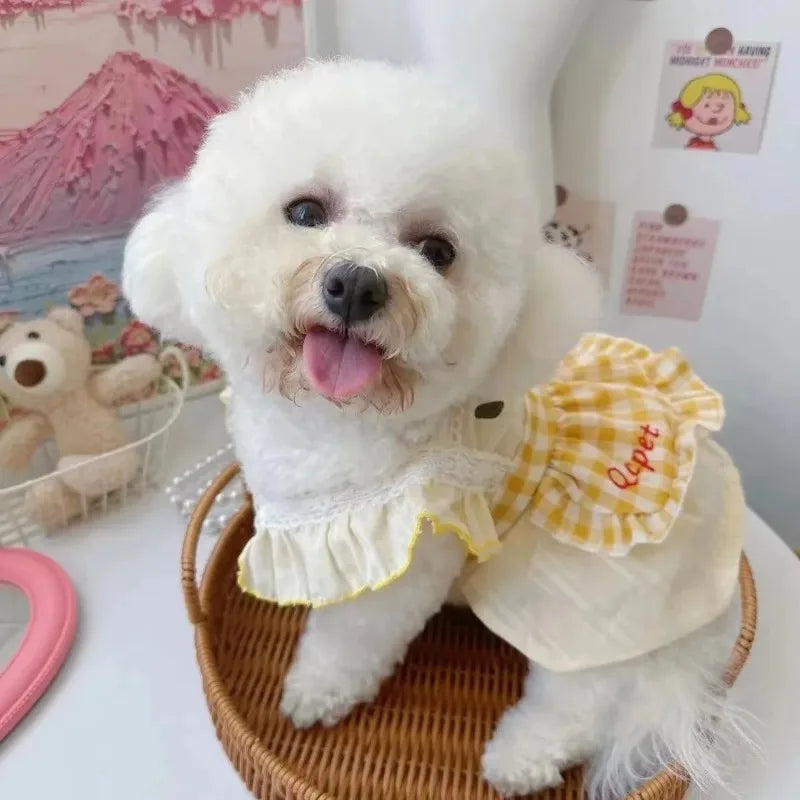 Flower Thin Pet Dog Clothes Puppy Skirt Teddy Bears Cat Small Dog Princess Dress Maltese Summer Dog Dresses Puppy Clothing