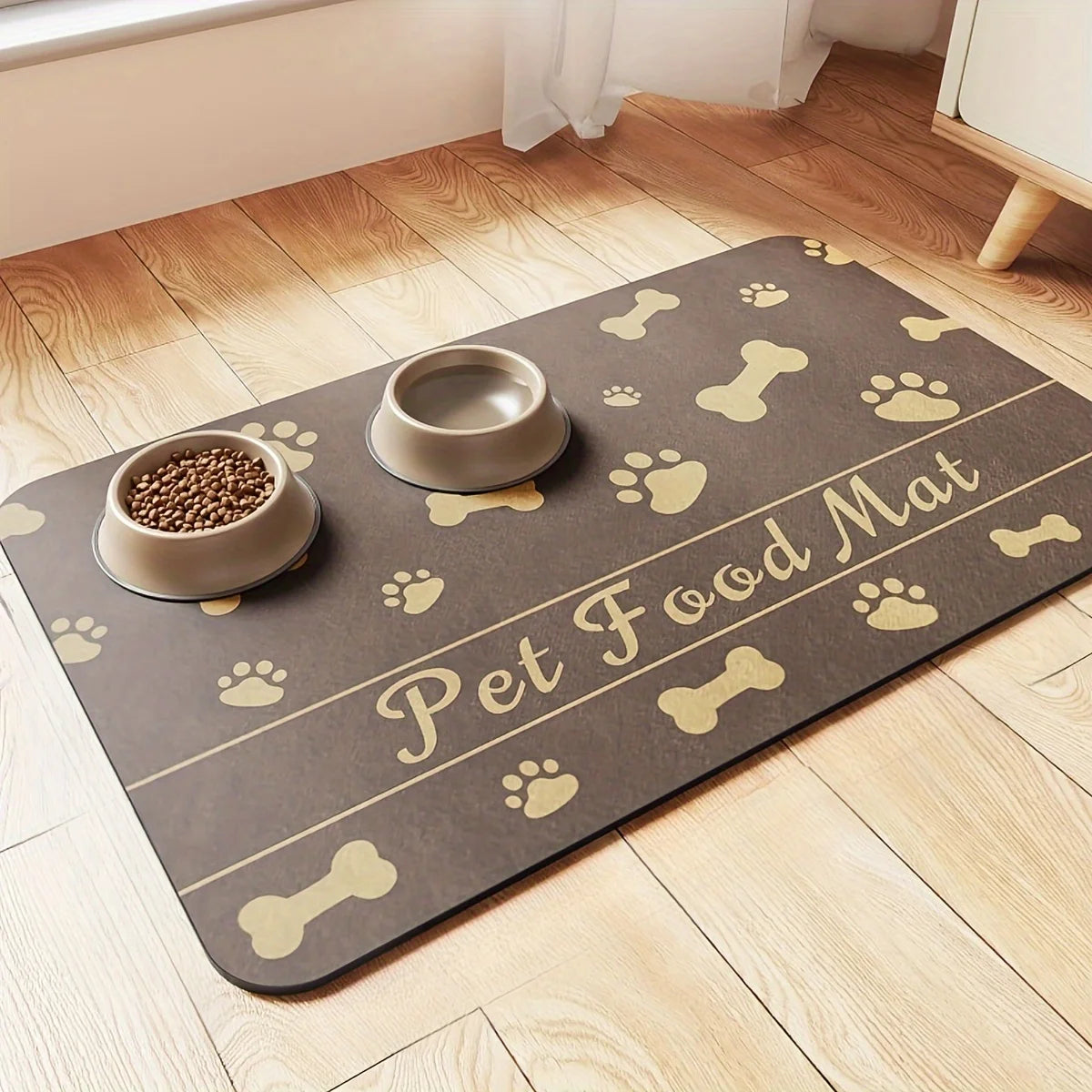 Pet Feeding Mat Absorbent Mat For Food And Water Stain Free Quick Dry Dog Water Dispenser Mat Non-slip Indoor Pet Dog Placemat