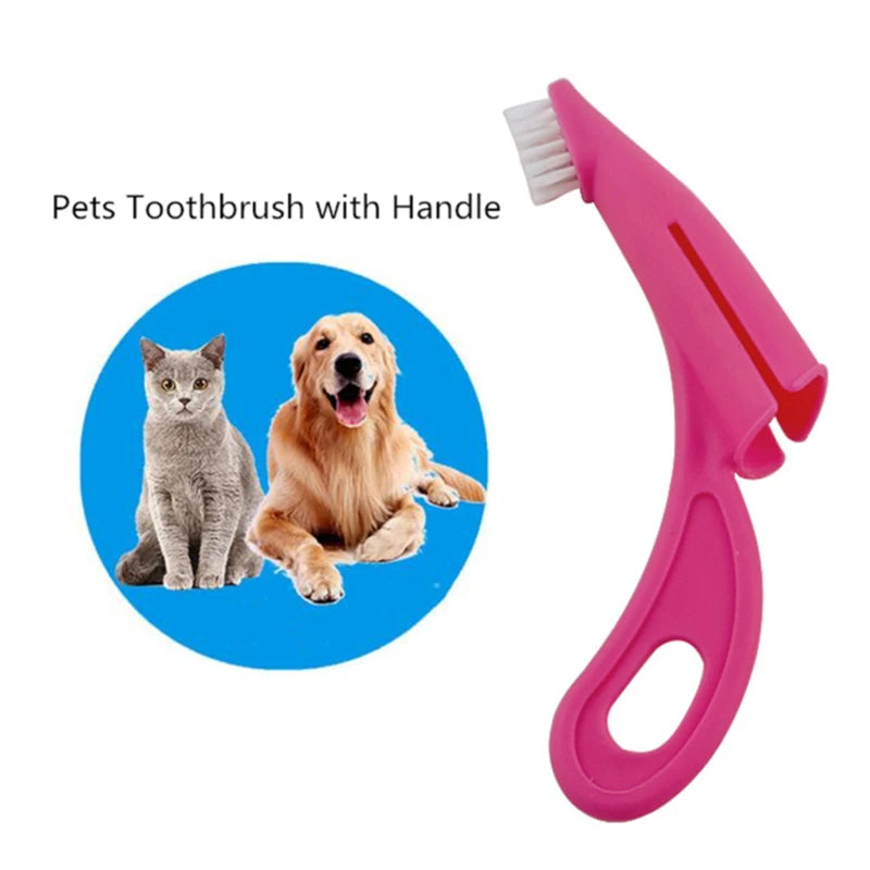 1Pcs Pet Finger Toothbrush Teddy Dog Brush Bad Breath Tartar Teeth Tool Dog Cat Cleaning Supplies 2 Colors Cat Dog Toothbrushes