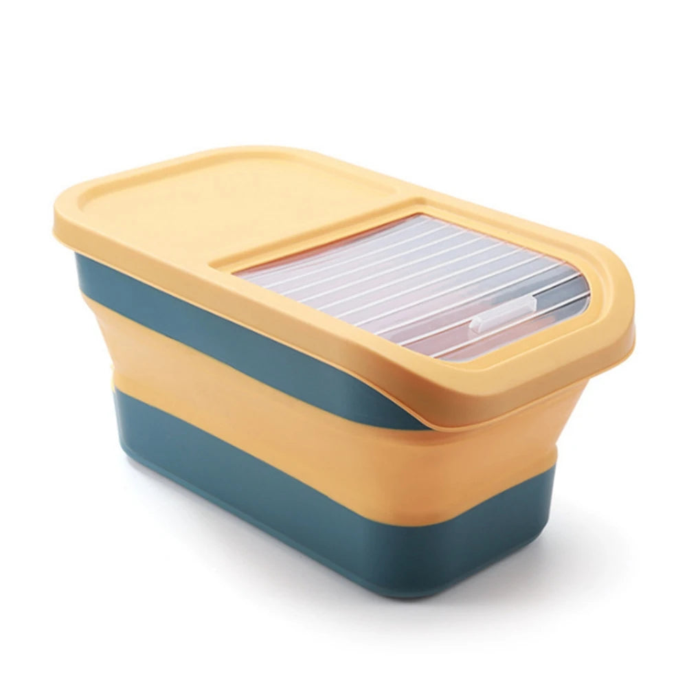 Pet Large-Capacity Foldable Sealed Storage Box Cat Food Dog Food Bucket Split Design Easy To Remove Container Basin With Lid