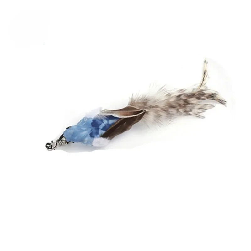 Interactive Cat Toy Funny Simulation Bird Feather with Bell Cat Stick Toy for Kitten Playing Teaser Wand Toy Pet Cats Supplies