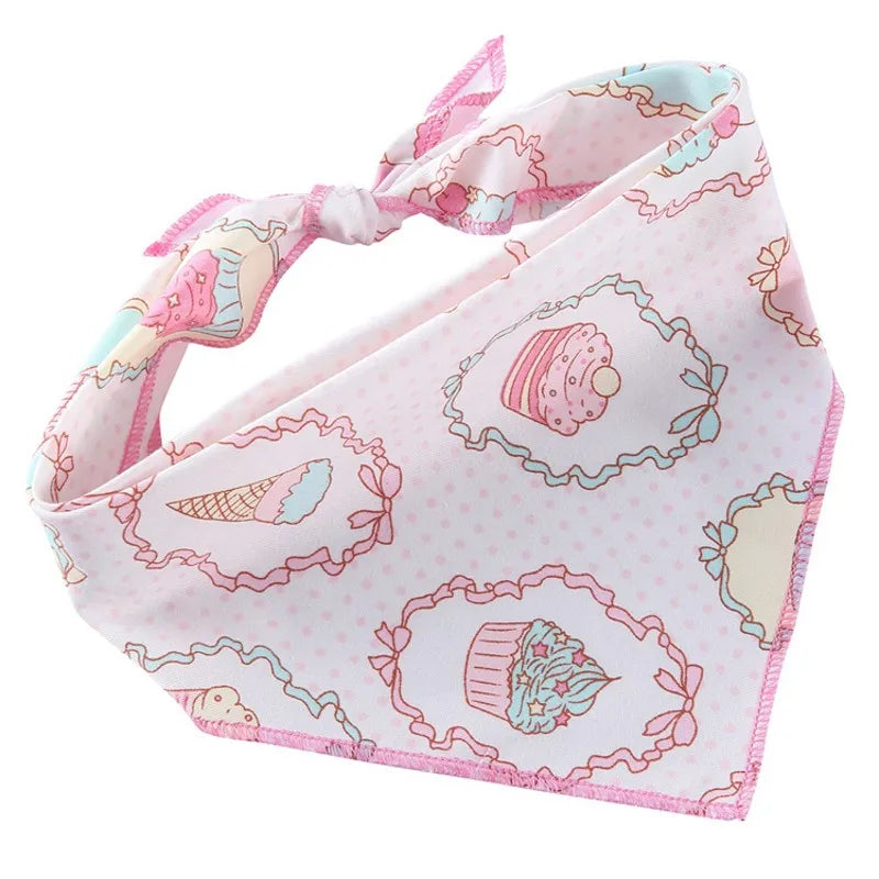 Soft Flower Pattern Pet Dog Triangle Bandana Cat Puppy Kerchief Pet Bibs Dog Accessories Pet Neckerchief Scarf Dog Saliva Towel