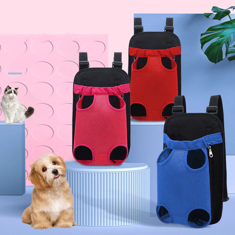 Small Dog Carrier Backpack Legs Out Pet Puppy Carrier Backpack Hands-Free Cat Travel Bag for Walking Hiking Bike and Motorcycle