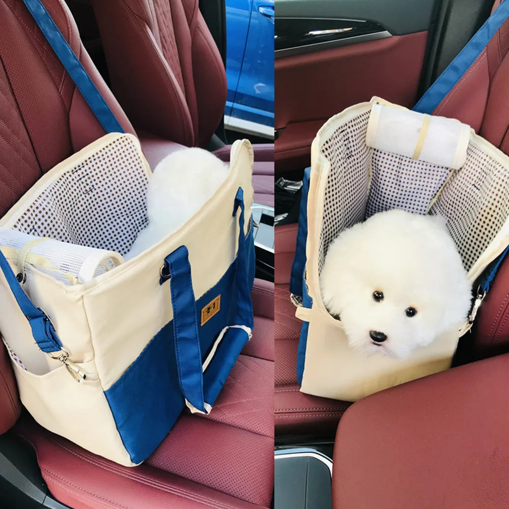 Dog Car Seat Dog Booster Car Seat Cat Carrier Bag Cat Bed for Small Dogs Cats Pet Car Seat with Pad and Straps for Dogs Cats