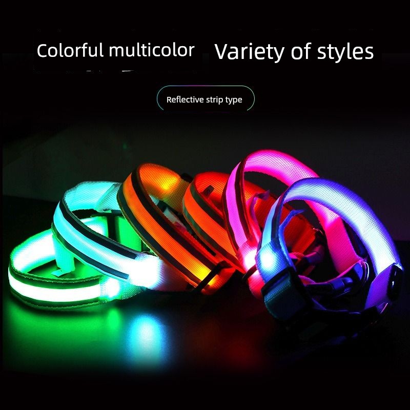 Rechargeable Night Anti-Lost Seven-Color Light Band Dog