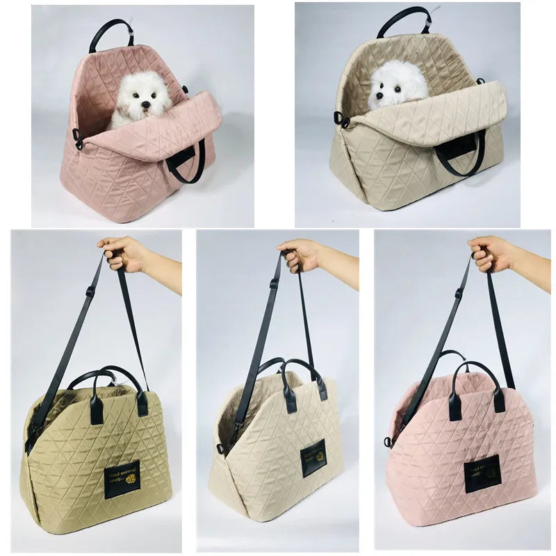 Sac de protection de siège de voiture pour chien et chat, sac de transport portable en tissu doux pour chien et chat, sac à bandoulière chaud de voyage pour chiens et chats, fournitures pour chiens