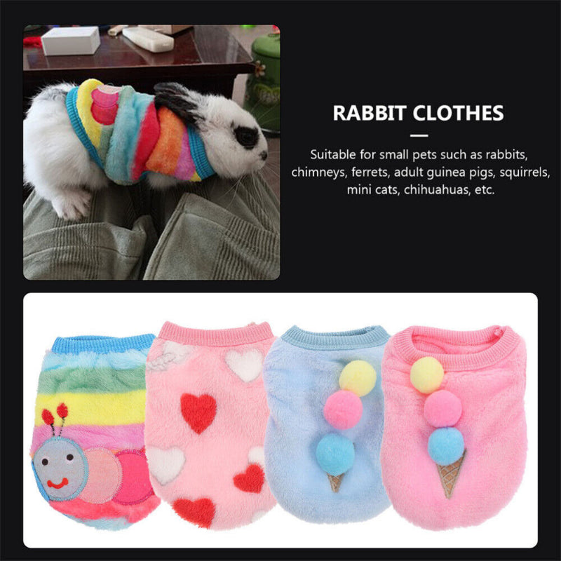 Warm Rabbit Clothes Soft Fleece Guinea Pig Vest Cute Small Pet Clothes Bunny Costume for Ferret Chihuahua Rabbit Accessories