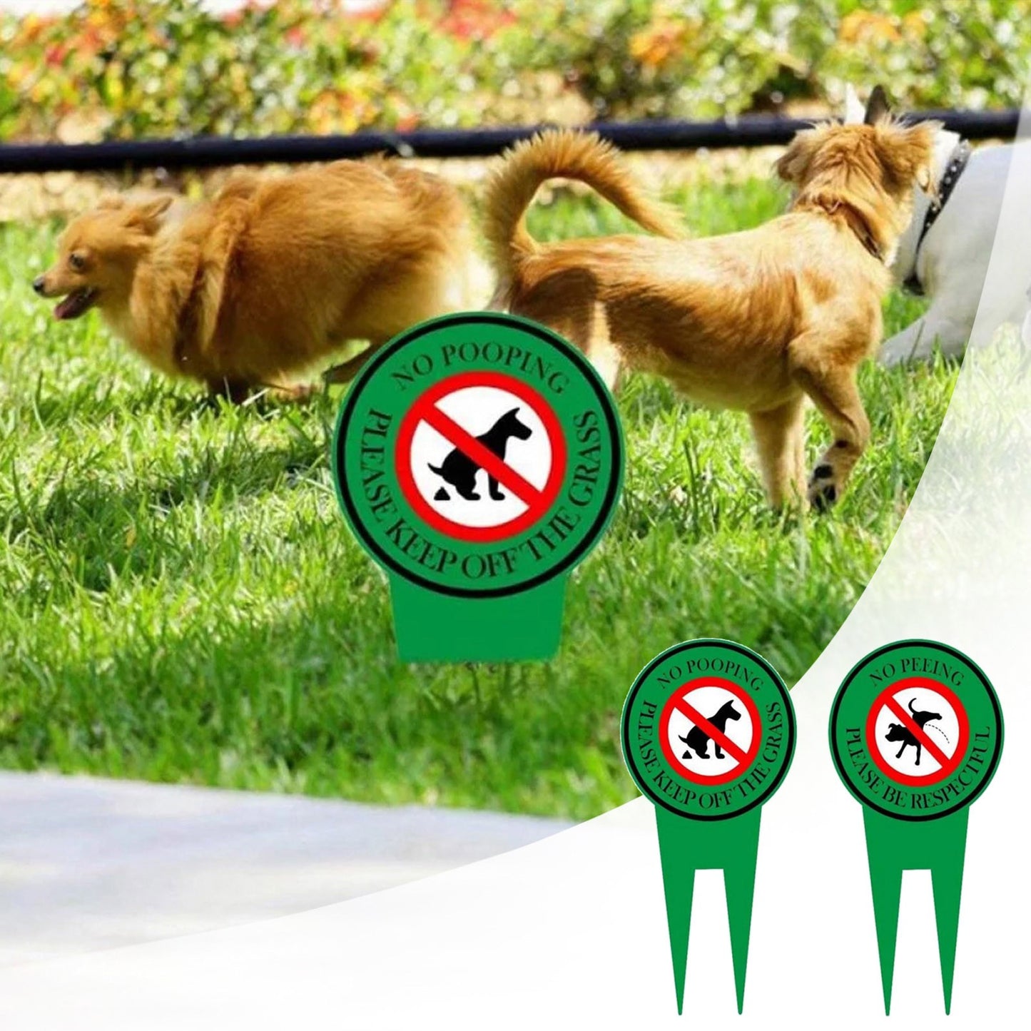 2 Pack Double Special Dog Sign No Peeing Dog Sign With Stake Stop Dogs From Peeing Metal Dog Signs