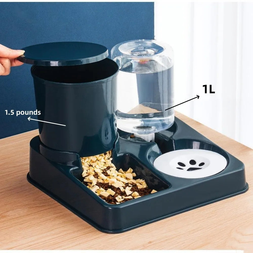 Large Capacity Pet Food Bowl Automatic Cat Feeder Dog Bowl Foodstuff Water Bottle Wet and Dry Storage Dispenser Pet Supplies