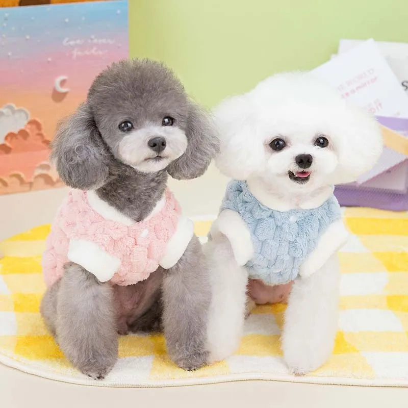 Dog Sweater Plush Warm Pet Clothes for Small Medium Dogs Cats Puppy Vest Fashion Dog Coat Chihuahua Yorkie Teddy Bichon Clothing