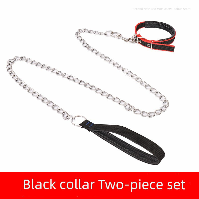 Anti-Bite Teddy Dog Leash Large Collar Iron Chain