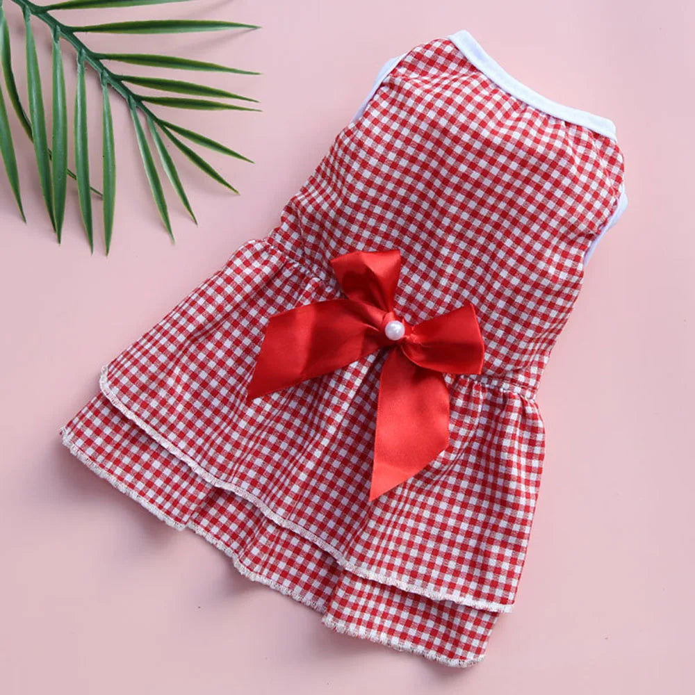 Dog Dress for Small Dog Girl Puppy Clothes Female Princess Tutu Striped Skirt Summer Shirt for Chihuahua Cat Pet Apparel Outfits