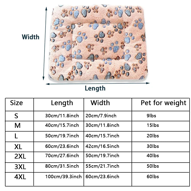 Pet Sleeping Mat Washable Plush Bed Mats for Cats Small Dogs Pad Blanket Warm Kitten Cushion Dog Accessories