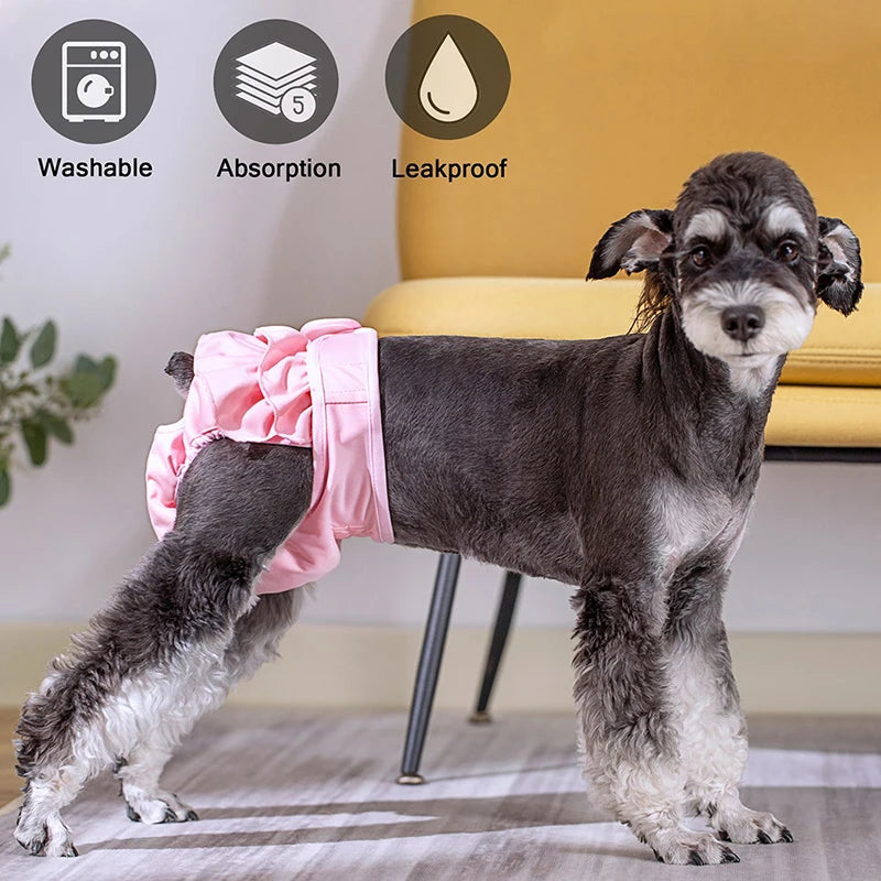 Dog Sanitary Physiological Pants Pet Diaper for Small Large Dogs Cats Washable Menstruation Underwear Pets Protective Trousers