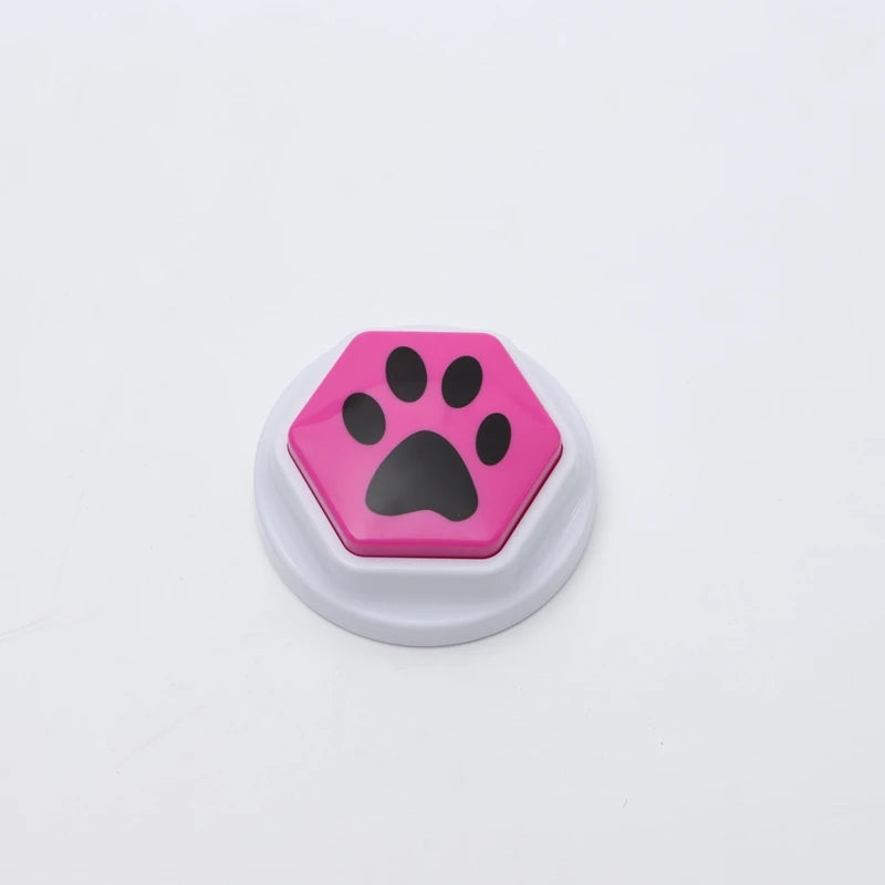 Pet Training Recordable Talking Sound Button Hexagonal Paw Pattern Speak Answering Interactive Voice Dog Toy For Communication