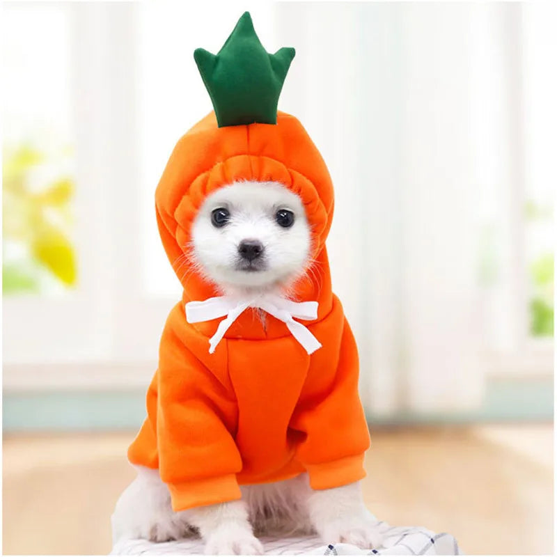 Cute Fruit Dog Clothes for Small Dogs Hoodies Warm Fleece Pet Clothing Puppy Cat Costume Coat for Puppy Small Medium Dogs Cats