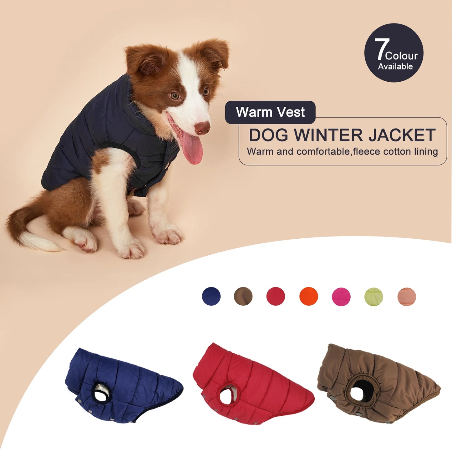 Winter Dog Clothes Outdoor Cold Proof Warm Dog Jacket with Fleece Cotton Lining Chihuahua French Bulldog Puppy Clothing Coat