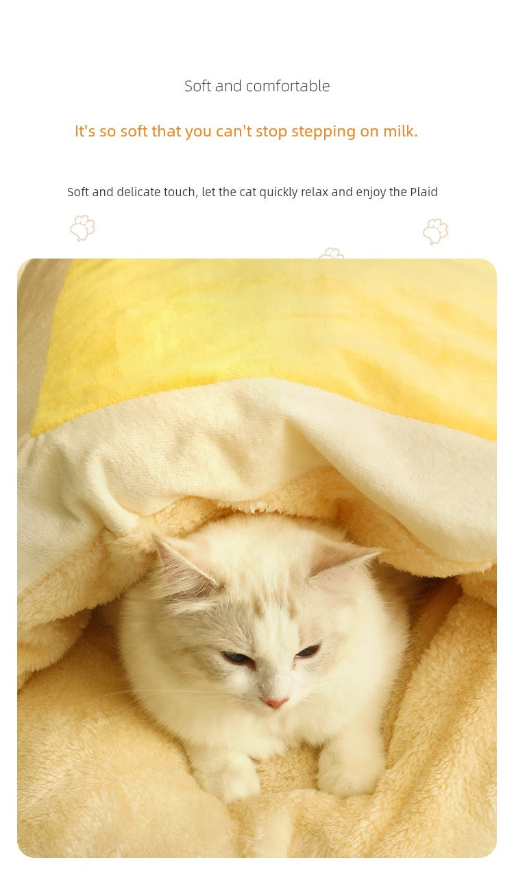 Duokete Semi-Closed Cold-Proof Quilt Sleeping Bag Cat Nest