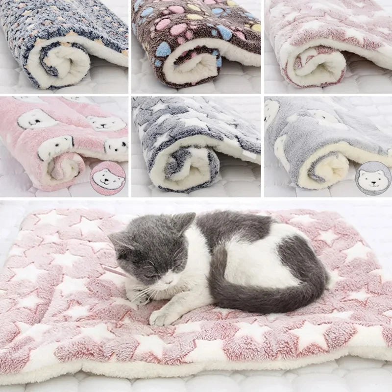 Pet Cushion Fall And Winter Warm Dog Kennel Cat Dog Printing Blanket Non-Slip Seat Cushion Dog Supplies