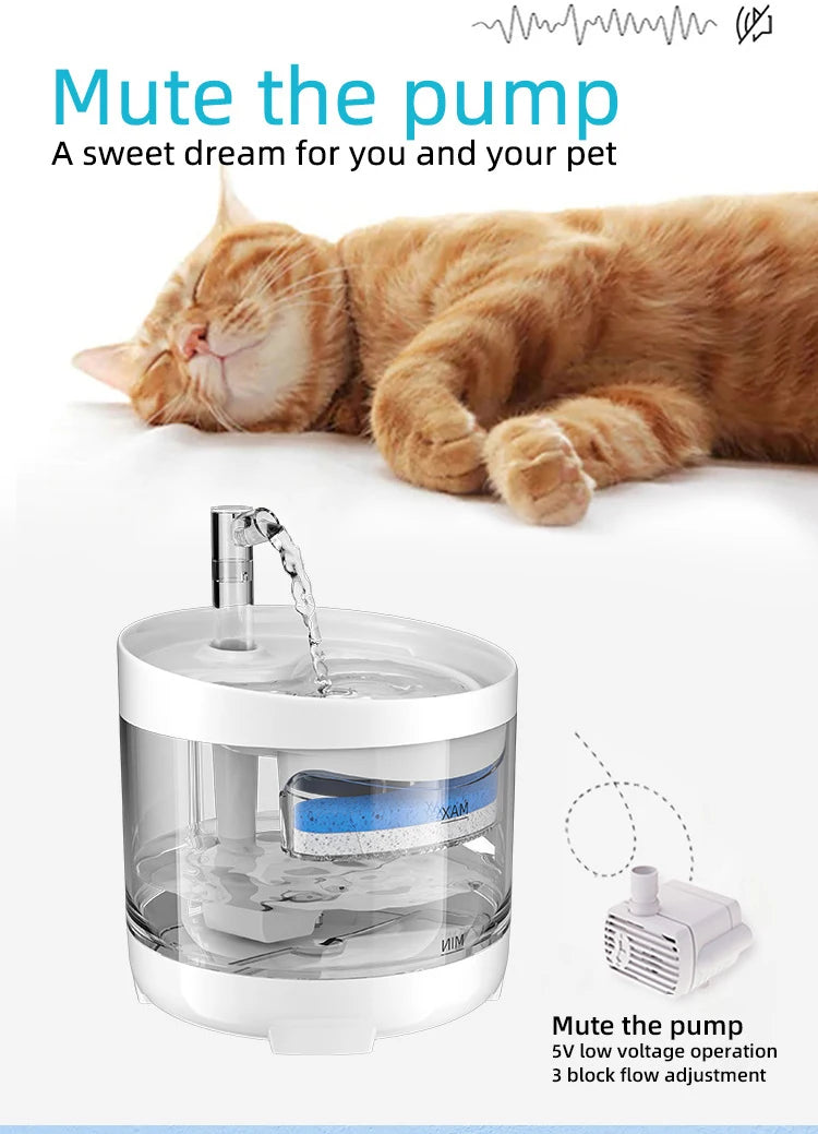 Fontaine à boire intelligente pour chat, distributeur d'eau automatique pour animaux de compagnie, bol à boire pour chat, filtre, fournitures pour chiots et chats